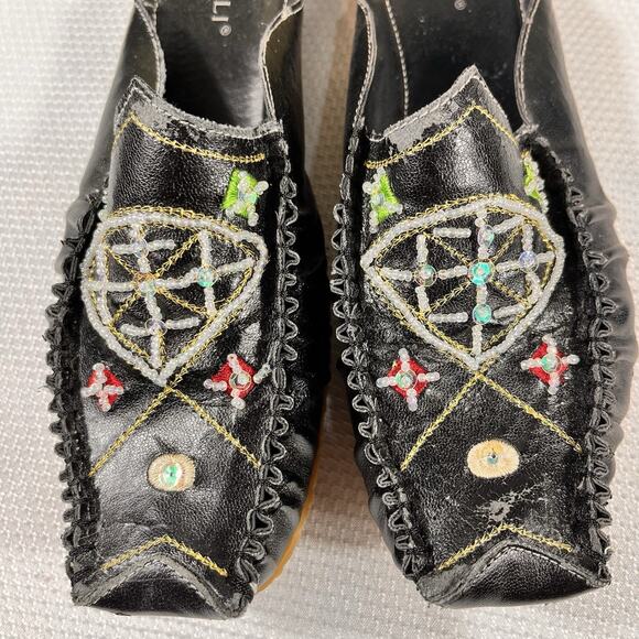 Vintage Rasolli Woman’s Size 8 Slip On‎ Black Leather Office Casual Flats - Picture 12 of 13